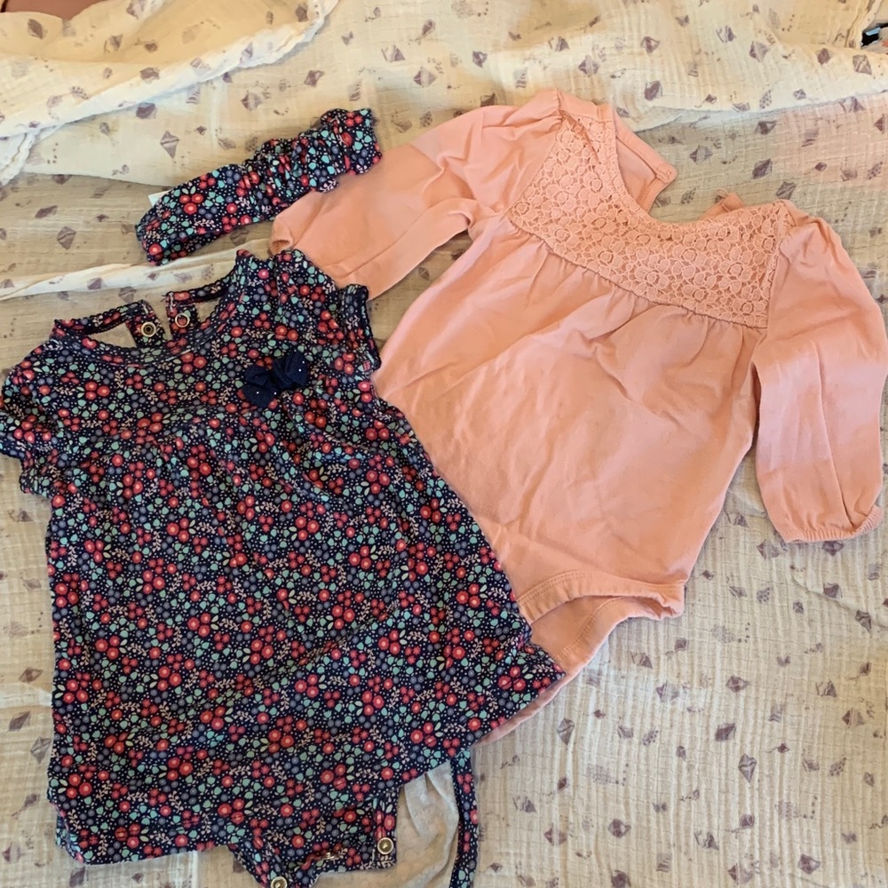 Carter's Pink and Navy Floral Kids Matching Set